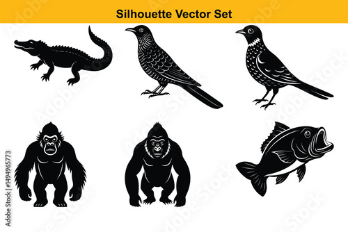 Vector silhouette set high quality design