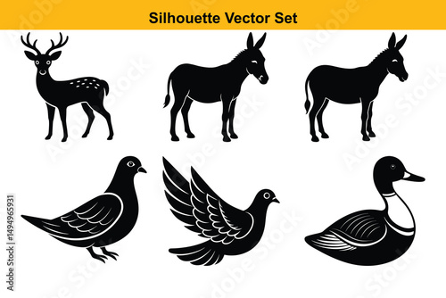 Vector silhouette set high quality design