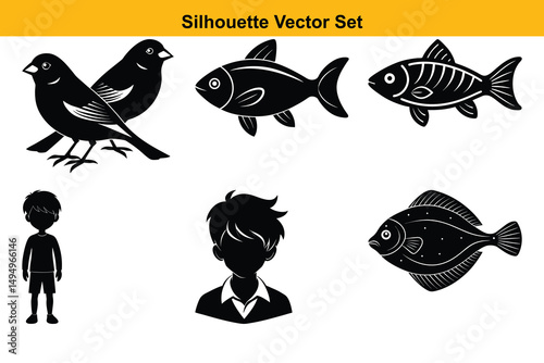 Vector silhouette set high quality design