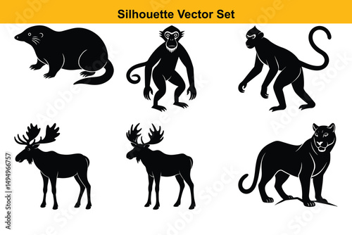 Vector silhouette set high quality design