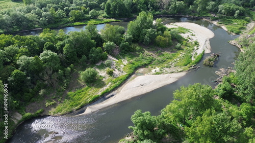River Meanders in Natural Landscape Czech Republic also known as Meandry reky Odry..