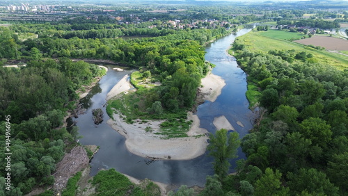 River Meanders in Natural Landscape Czech Republic also known as Meandry reky Odry..
