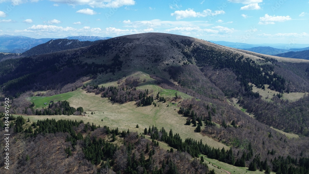 Fototapeta premium Aerial view of Velka Fatra national park, Slovakia