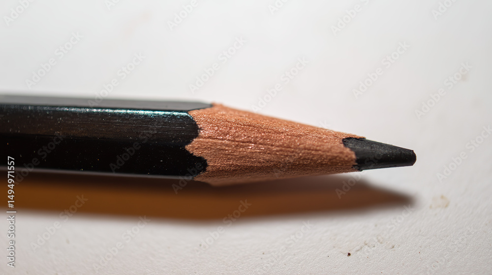 Obraz premium A sharpened pencil rests diagonally on white, symbolizing readiness and precision.