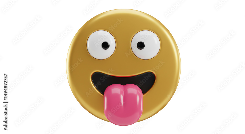 Fototapeta premium Isolated Silly Emoji with Tongue Sticking Out