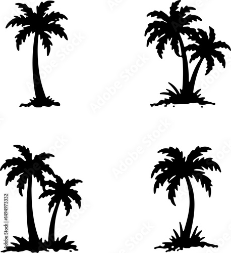 Collection of Palm Tree Silhouette vectors