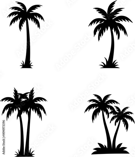 Collection of Palm Tree Silhouette vectors