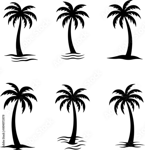 Collection of Palm Tree Silhouette vectors