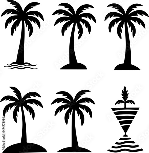 Collection of Palm Tree Silhouette vectors