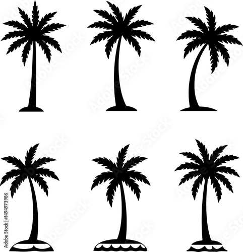 Collection of Palm Tree Silhouette vectors