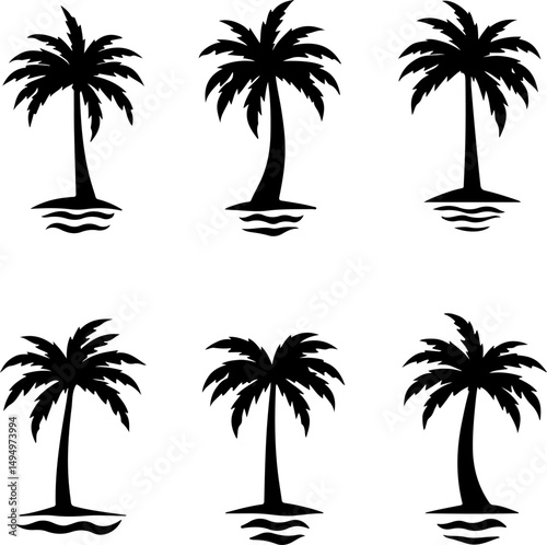 Collection of Palm Tree Silhouette vectors
