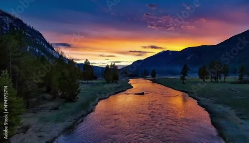 Painted Sky Over Mountain Valley