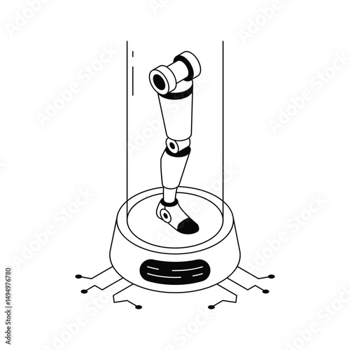 Well crafted isometric icon of prosthetic leg mechanism