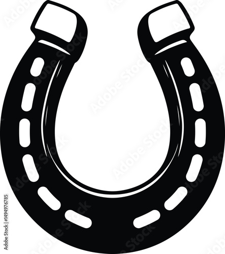 Simple Black and White Horseshoe Design
