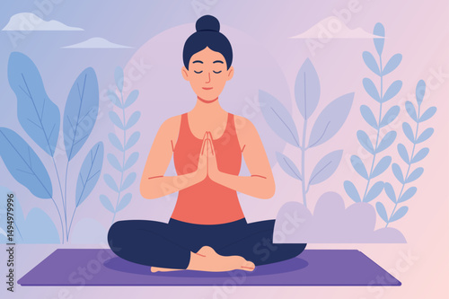 Yoga Meditation Vector
Lotus Pose Mindfulness
Woman Meditating Vector
Calm Yoga Pose Art
Mindful Meditation Illustration