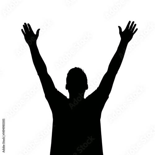 silhouette of a man with arms raised