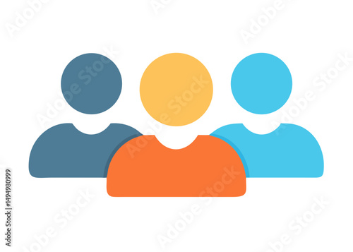 Group of people or group of users / friends flat icon for apps and websites. Vector illustration graphic design concept.