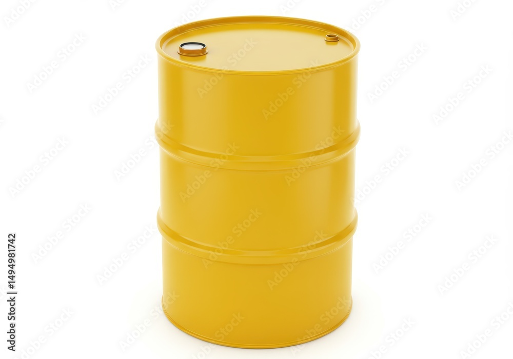 3D Illustration of Yellow barrel isolated on white background for industrial use 3D Illustration of Yellow barrel isolated on white background for industrial use