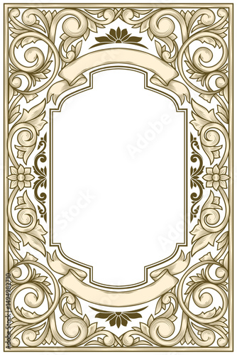 Decorative vintage ornate label design blank card template