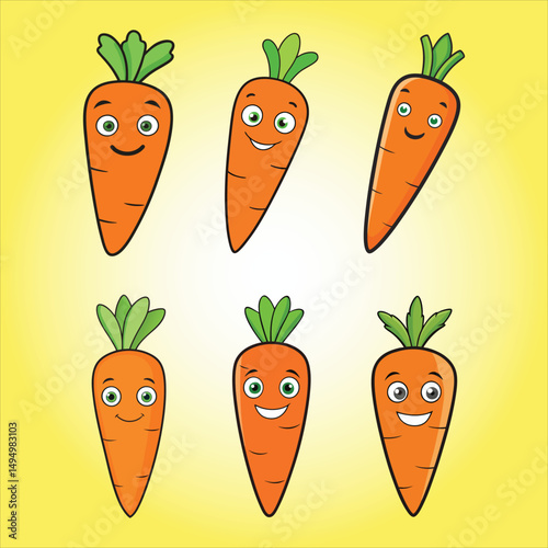 Carrot Vegetable Cartoon Vector