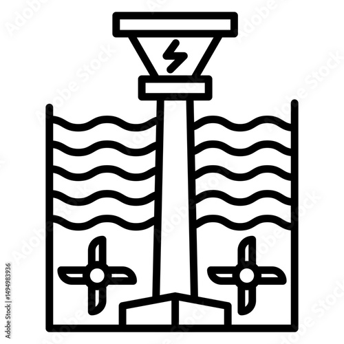 Ocean Energy Vector Icon