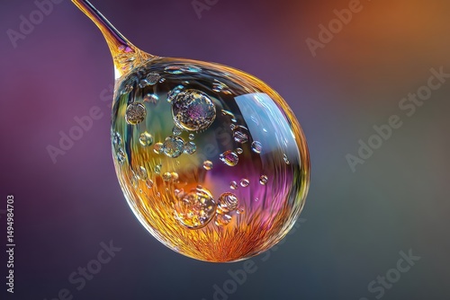 Colorful teardrop-shaped gl...