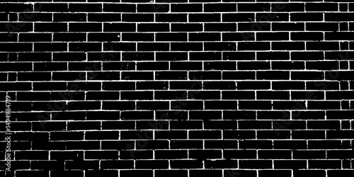 Brick Wall Concrete Grunge Texture. Black Dusty Scratchy Pattern. Dark brick wall background. Vector illustration.