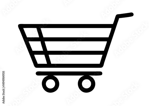 Shopping cart line art icon for apps and websites.