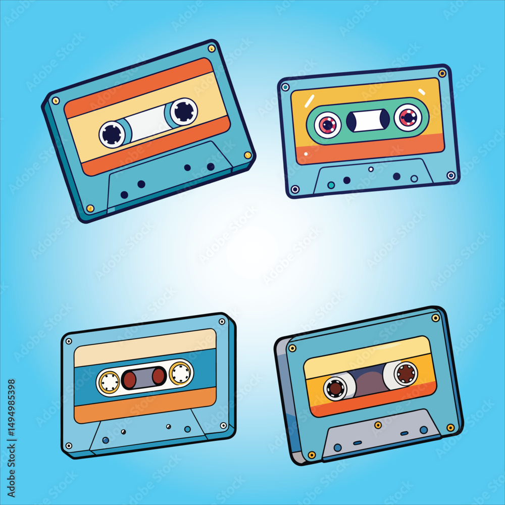 Obraz premium Cassette illustration background
