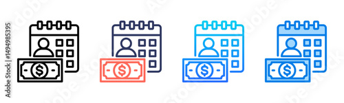 Payroll icon sheet multiple style collection