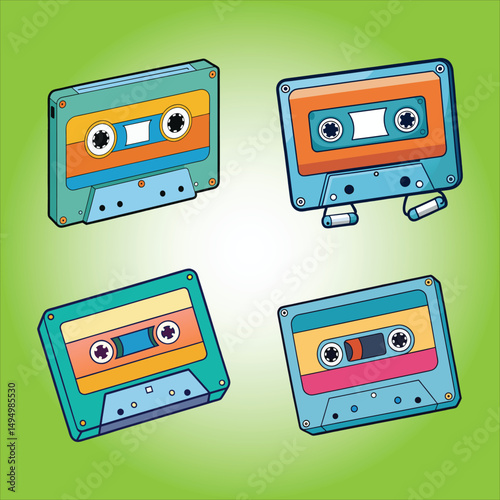 Cassette illustration background
