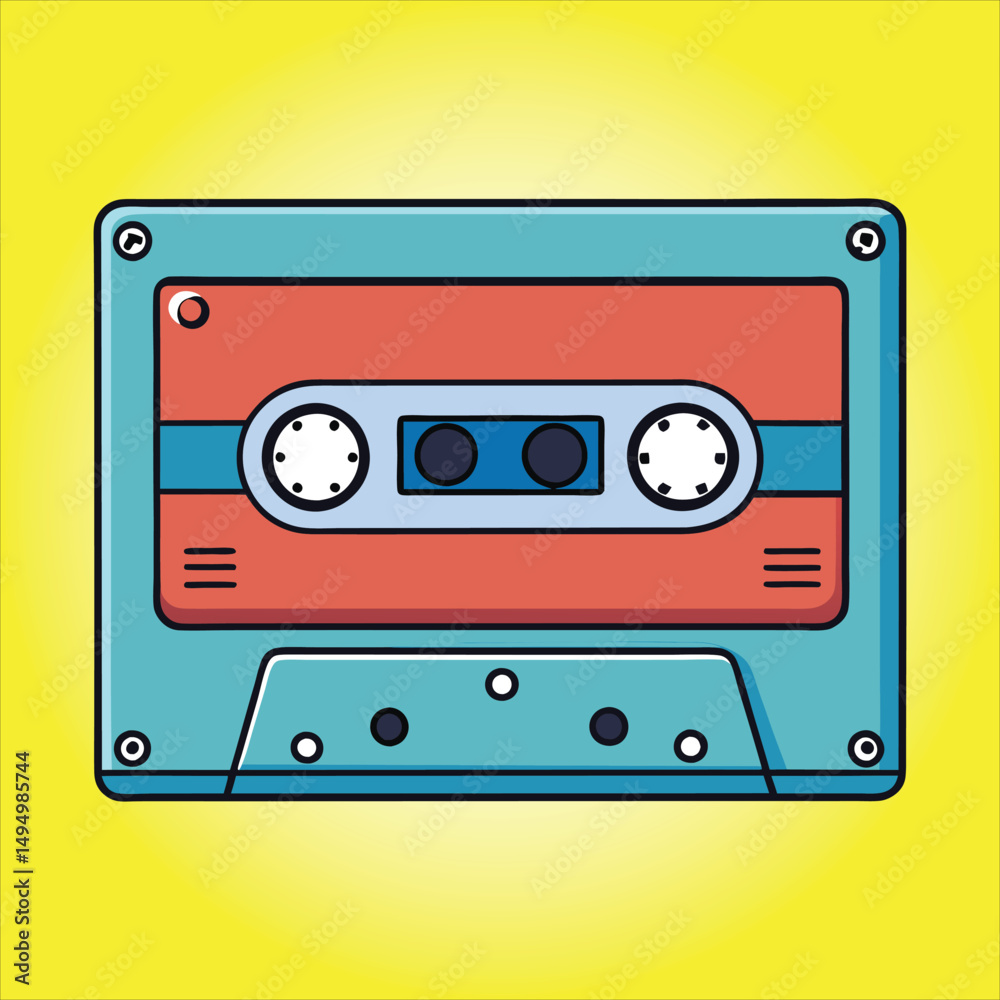 Fototapeta premium Cassette illustration background