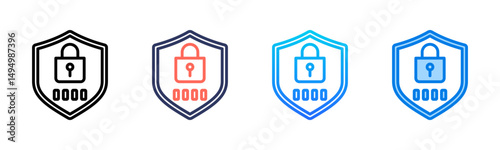 Security icon sheet multiple style collection