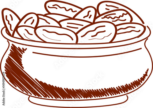 sketchy doodle of date fruit
