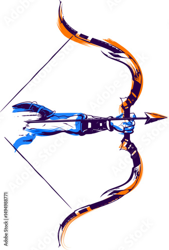 Lord Rama holding Bow and Arrow in Happy Dussehra festival of India background