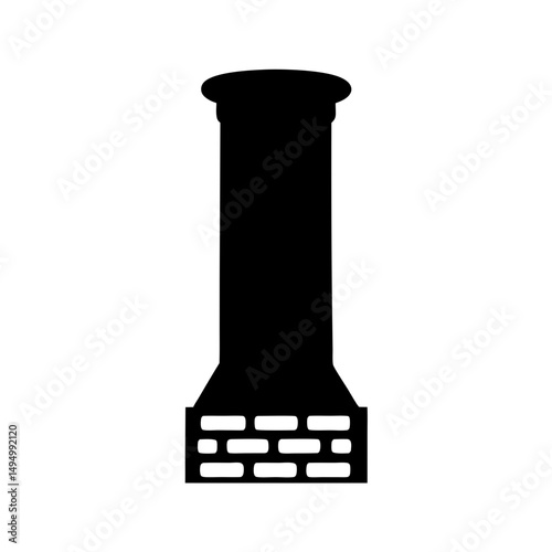 Silhouette of a chimney or flue with brickwork base design image