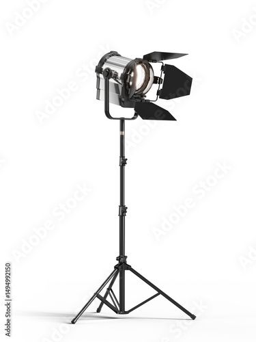 Professional studio light isolated. Professional TV and cinema light