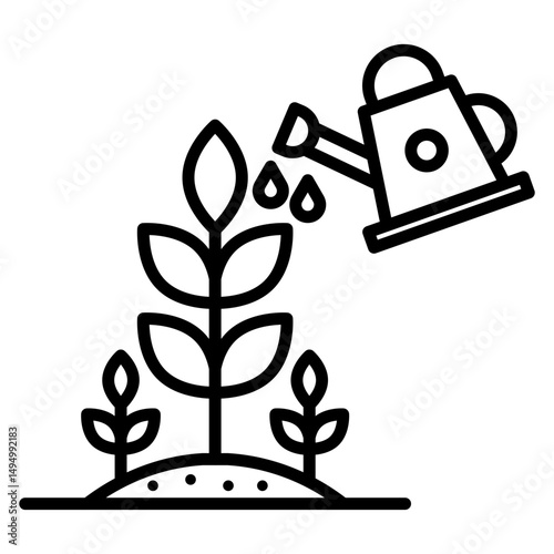 Watering Plants Vector Icon