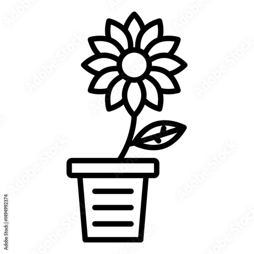 Plant Pot Vector Icon