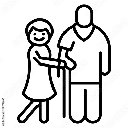 Elderly Care Vector Icon