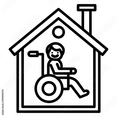 Elderly Home Vector Icon
