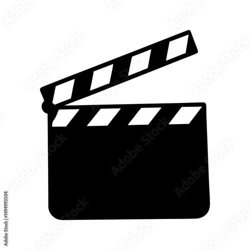 Black and white movie clapper board for the production of filmmaking