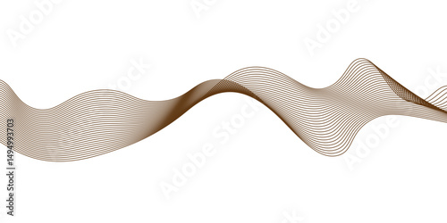 Abstract brown wave line gradient color background.brown wave modern stream background.  Design element for technology, science, business, music, equalizer