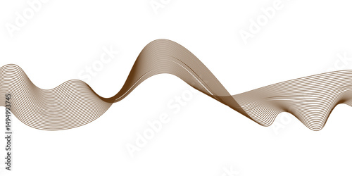 Abstract brown wave line gradient color background.brown wave modern stream background.  Design element for technology, science, business, music, equalizer