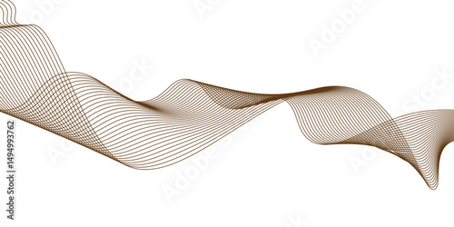 Abstract brown wave line gradient color background.brown wave modern stream background.  Design element for technology, science, business, music, equalizer