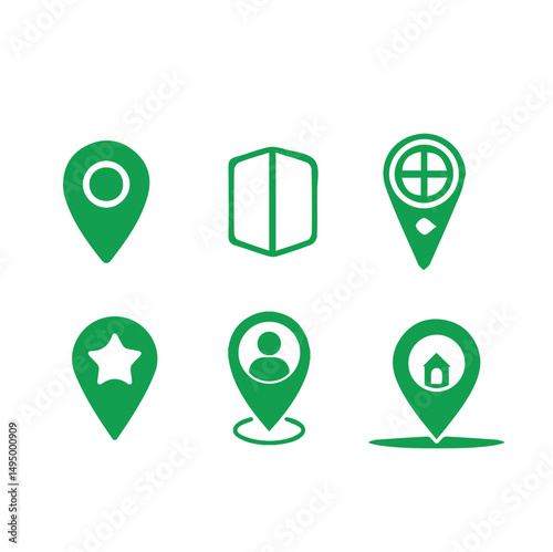 set of map location icons 