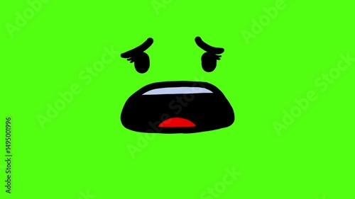 Sad Cartoon Face with Eyelashes