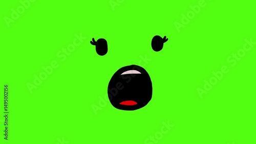 Screaming Cartoon Face with Eyelashes