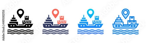 Shipping icon sheet multiple style collection