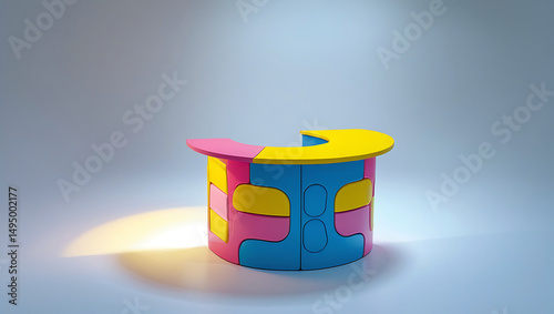 Colorful Modern Round Countertop Displaying Playful Design